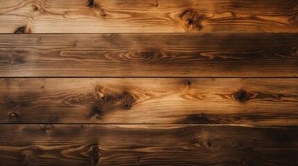 Poster - Natural Wooden Desk Surface with Rich Grain Patterns and Warm Tones Viewed from Above