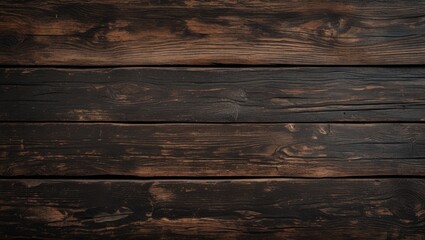 Poster - Dark grunge wooden background with textured surface featuring rich brown hues and natural wood grain patterns for design projects.