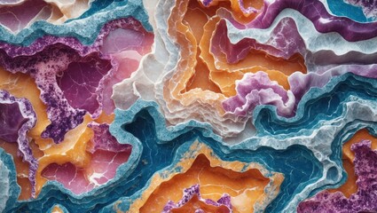 Poster - Colorful abstract marble texture with layered patterns in natural hues for elegant backgrounds or design projects.