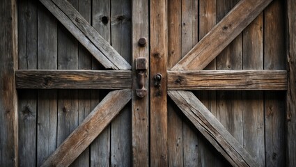 Poster - Rustic vintage wooden barn door texture with intricate details and weathered finish providing a classic farmhouse aesthetic