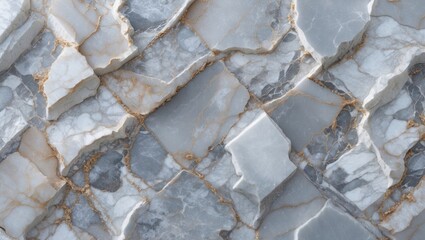 Poster - Elegant marble texture pattern showcasing intricate gray and gold veining for sophisticated design elements and interior decor.