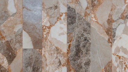 Poster - Elegant polished marble texture background showcasing various high-resolution natural stone patterns ideal for ceramic wall tiles.