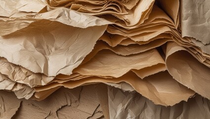 Poster - Textured Layers of Crumpled Natural Recycled Paper for Eco-Friendly Design and Crafting Applications