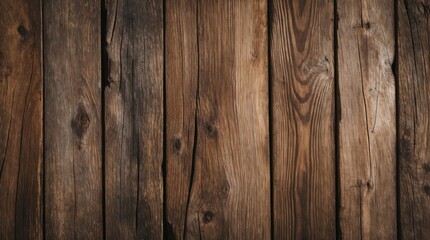 Poster - Rustic wooden planks background with rich brown tones and distinct grain patterns ideal for vintage and natural design projects.