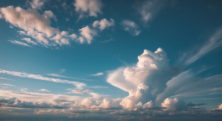 Poster - Dramatic cloud formations under a vibrant sky capturing the beauty of nature's unfolding light and shapes in an expansive atmosphere.