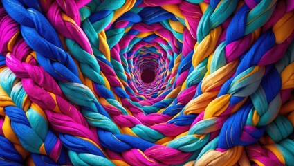 Poster - Colorful braided texture background creating a vibrant and dynamic visual effect for creative projects and artistic designs.