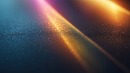 Poster - Abstract color gradient with glowing holographic light rays creating a smooth texture background in gold and bronze hues.