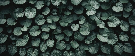 Poster - lush green leafy background with text space ideal for nature themes and organic designs