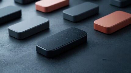 Minimalist design with several rectangular objects.