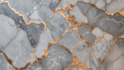 Poster - Elegant grey marble texture with golden veining suitable for backgrounds and interior design applications.