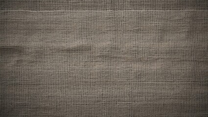 Poster - Gray Burlap Canvas Textured Background with Coarse Grain for Rustic and Vintage Design Applications