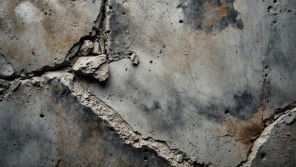 Poster - Textured aged concrete surface with cracks and stains ideal for backgrounds in design and architecture projects.