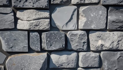 Fototapete - Gray stone wall texture with sunlight highlights showcasing a natural, rugged design perfect for architectural and design backgrounds.