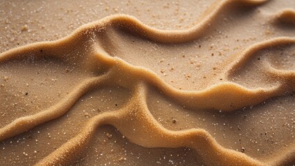 Aufkleber - Textured close-up of golden sand with gentle waves and grains creating a natural beach aesthetic for backgrounds and design projects.