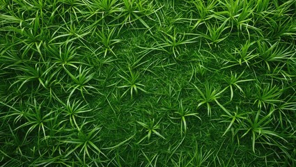 Aufkleber - Lush Green Grass Texture from Above Natural Background for Outdoor and Gardening Designs