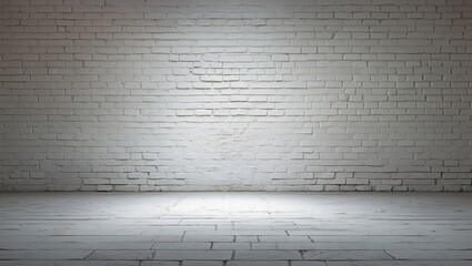 Fototapete - White brick wall interior background with subtle texture and natural lighting for versatile design and presentation projects