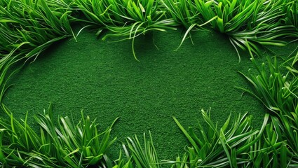 Aufkleber - Vibrant artificial green grass texture with lush edges ideal for sports field design and landscaping projects showcasing natural beauty.