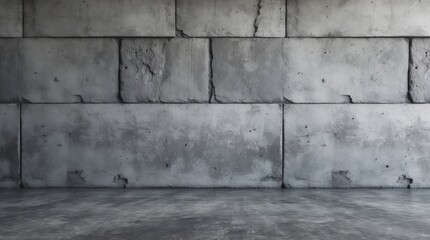 Poster - Concrete Wall and Floor Texture in Gray Tones Ideal for Backgrounds and Design Projects Featuring Modern Industrial Aesthetics