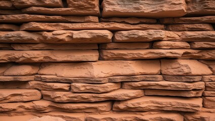Poster - Textured sandstone wall background highlighting natural stone layers and warm earthy tones ideal for architectural and design projects.