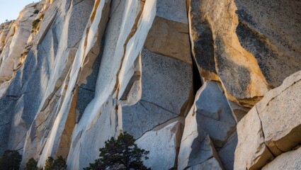 Poster - Granite rock formation texture showcasing unique geological patterns in a California cliffside landscape.