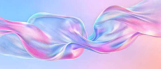 Wall Mural - a pink and blue wave with a white background