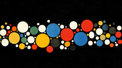 Wall Mural - Abstract colorful circles on a black background