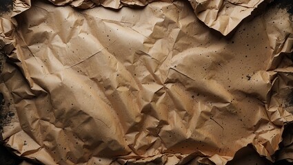 Poster - Crumpled beige vintage paper texture with scratches for creative backgrounds, perfect for wallpapers, banners, and copy space usage.
