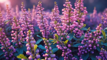 Poster - Vibrant Elderberry Flowers Blooming in a Meadow with Soft Light and Empty Space for Text or Overlay Design