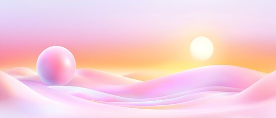 Wall Mural - A beautiful sunset with a large yellow sun in the sky