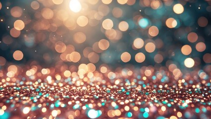 Poster - Glittering Bokeh Background with Defocused Colorful Lights for Festive and Creative Designs