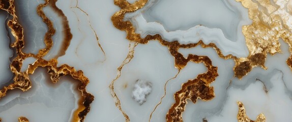Poster - Elegant White Marble with Gold Veins and Striking Patterns for Luxurious Interior Design and Architectural Applications.