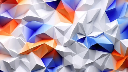 Poster - Modern Geometrical Prism Objects in White on Abstract Background