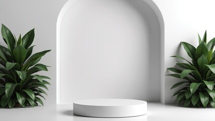 Poster - Minimal background. podium and white background for product presentation. 3d rendering illustration