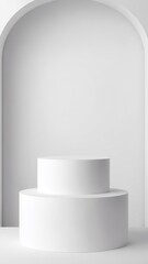 Poster - Minimal background. podium and white background for product presentation. 3d rendering illustration