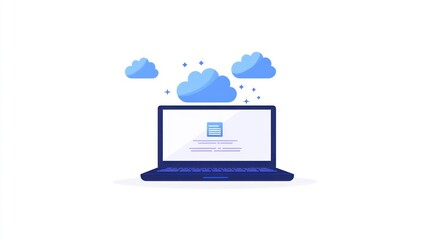 Poster - Laptop cloud computing data storage