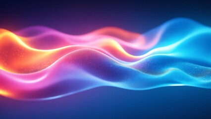 Aufkleber - Smooth, colorful light waves flowing seamlessly across the screen. The vibrant gradients and luminous glow create a dynamic and captivating visual