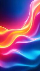 Aufkleber - Smooth, colorful light waves flowing seamlessly across the screen. The vibrant gradients and luminous glow create a dynamic and captivating visual