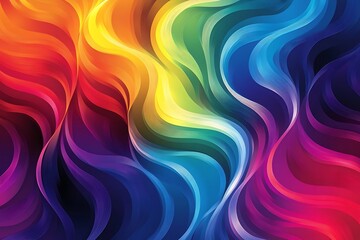 Wall Mural - Vibrant abstract waves of color flowing in a seamless blend, creating a dynamic visual effect