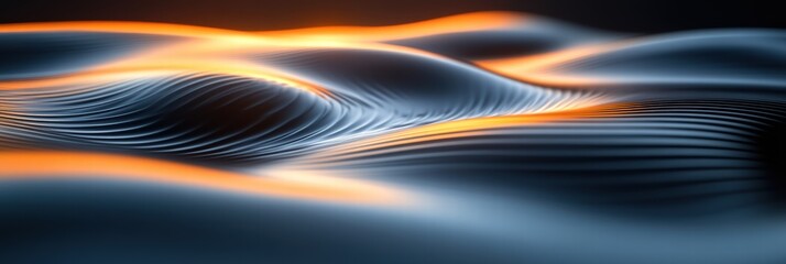 Poster - symmetrical waves create an abstract pattern with fluid movement in vibrant tones