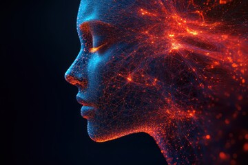 Poster - Representation of artificial intelligence with a human-like form showcasing neural connections