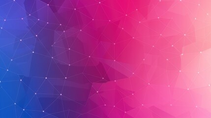 Poster - A vibrant gradient background blending shades of blue and pink with geometric patterns and dots.