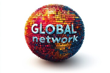Poster - Vector graphic of a colorful global network for advertising purposes