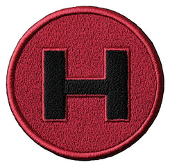 Poster - Isolated Letter H Graphic Design on Red Circular Badge Over Transparent Background
