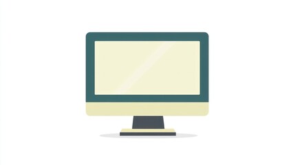 Fototapete - Desktop computer screen, blank display, white background, office setting, website design