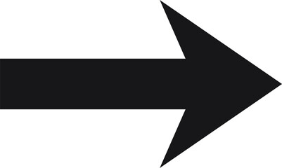 Poster - Simple black arrow pointing right against a clean white background, serving as an effective symbol for indicating direction, progress, and forward movement in various contexts