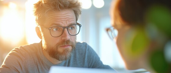 Sticker - man in glasses having a serious conversation