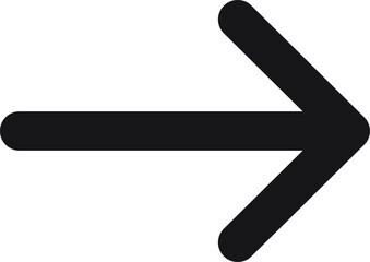 Poster - Simple black arrow pointing right, symbolizing direction and choice, featuring rounded edges against a clean white background, conveying movement and progress in a minimal design