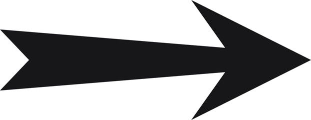 Poster - Simple black arrow pointing right against a clean white background, serving as an effective symbol for direction and progress, perfect for navigation and guiding pathways forward