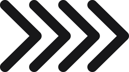 Poster - Three thick black arrows pointing to the right create a strong sense of direction and forward momentum, set against a clean, modern white background