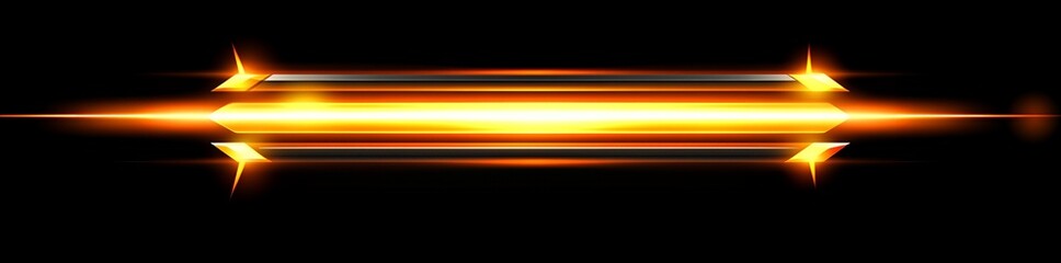 Abstract Golden Light Beam Lines Design Element Perfect for Game UI or Futuristic Backgrounds